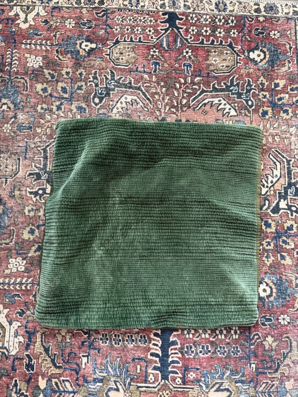 Green velvet euro square pillow cover